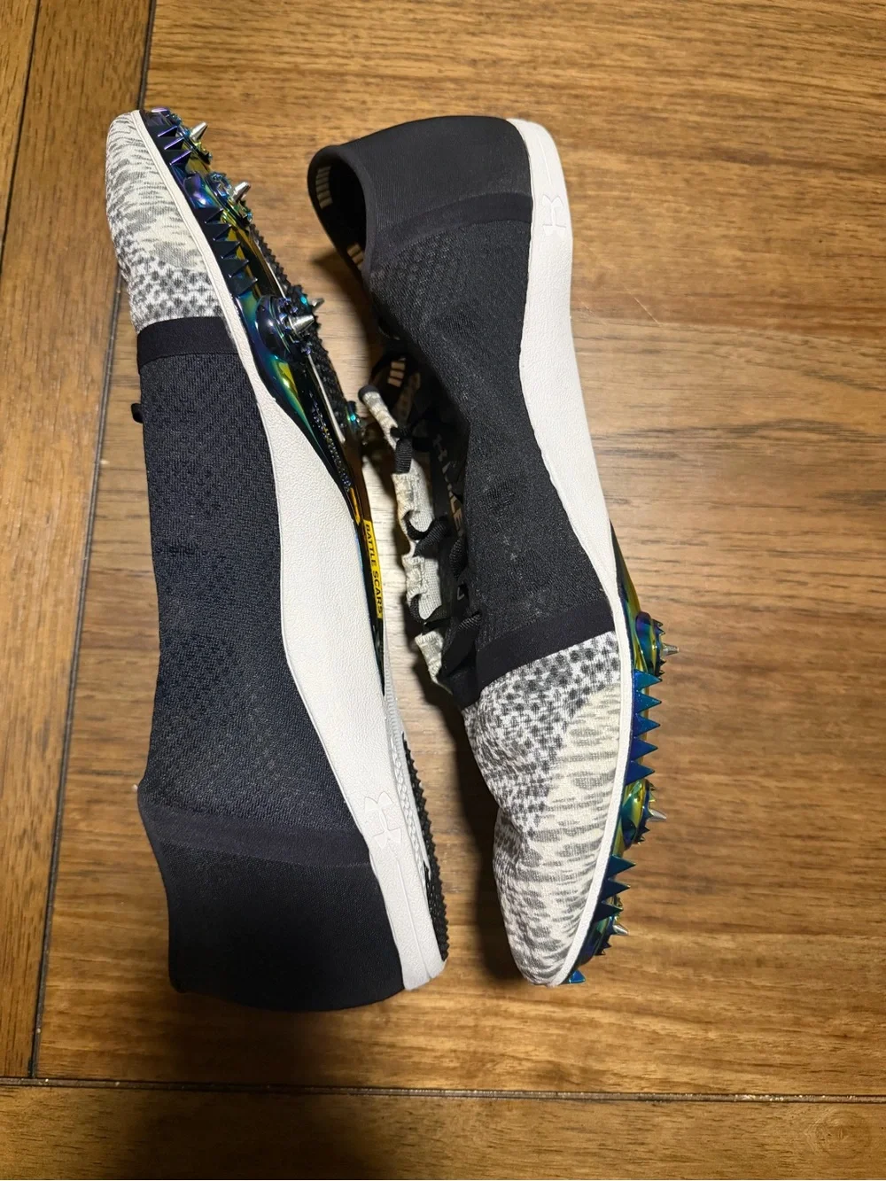 Under Armour Men’s Black and White Knit Athletic Shoes